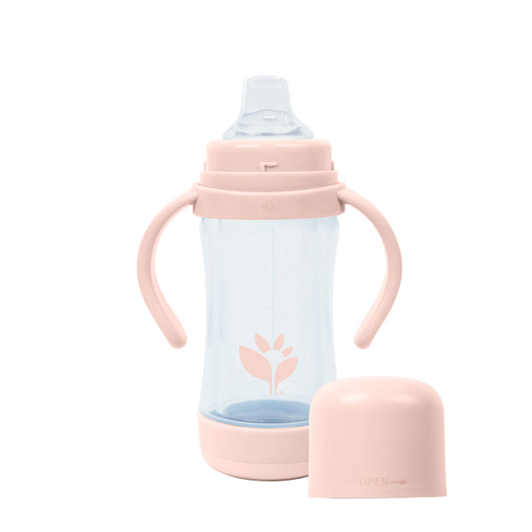 TureClos Handheld Baby Bottle 0-6 Month Newborn Self-Feeding Cups Training  Infant Juice Milk Drinking with Smart Spout Travel Gifts 180ML, Green