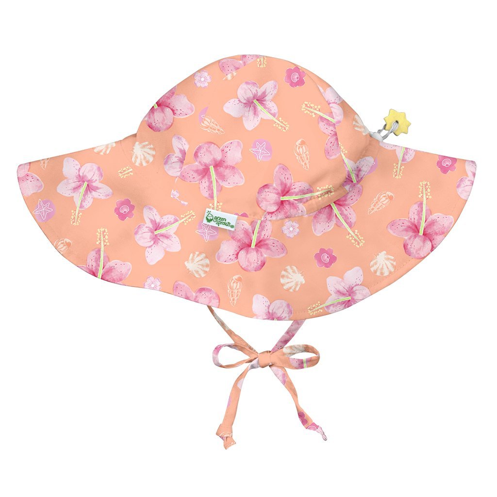 Coral Hibiscus Brim Sun Protection Hat