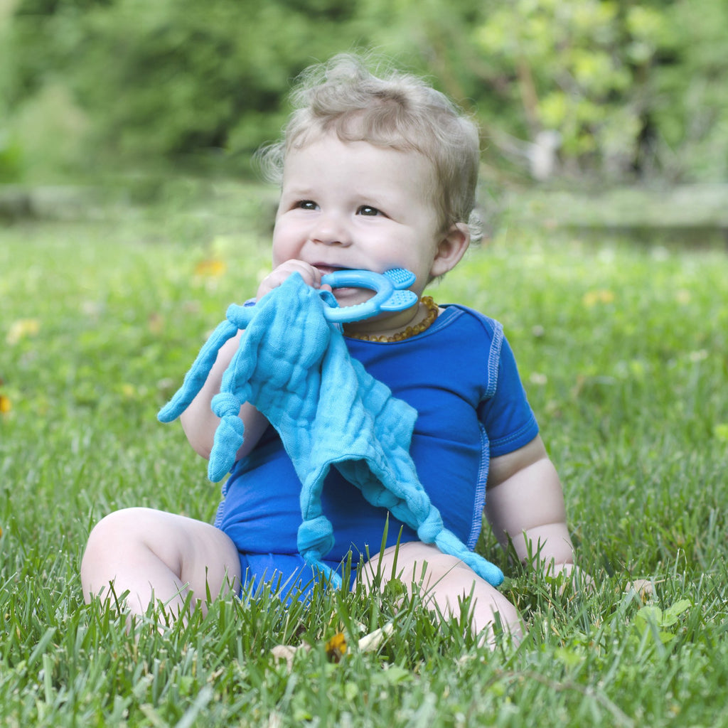 Muslin Blankie Teether made from Organic Cotton